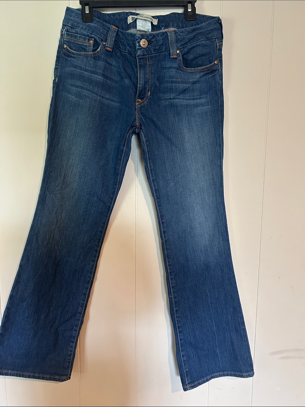 GAP Women's Medium Blue Flare Jeans Y2K ultra low rise straight leg
